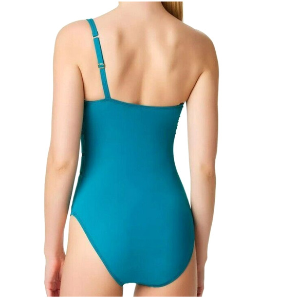 BLEU ROD BEATTIE Womens 10 Teal Green Behind the Seams Padded One Piece Swimsuit - Picture 3 of 10